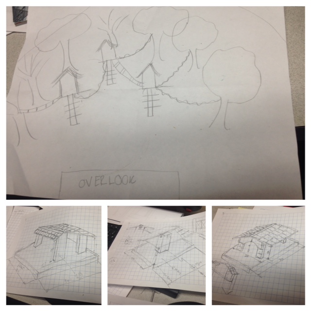 My "awesome" drawing on the top and David's actually awesome drawing on the bottom!